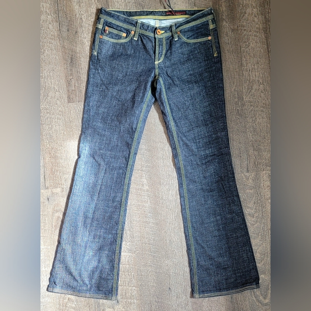 AG Adriano Goldschmied The Merlot Flare Jeans Womens 28 Dark Wash Low Rise Stret - Picture 6 of 12